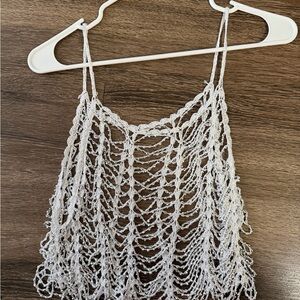 White Crochet Tank Top
